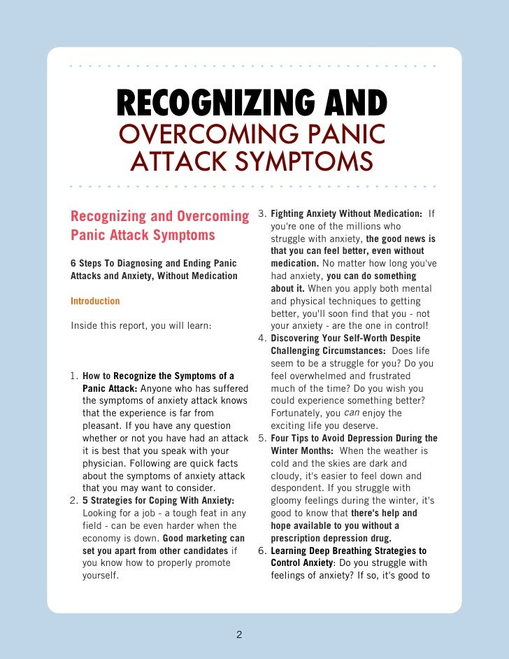 OVERCOMING PANIC ATTACKS